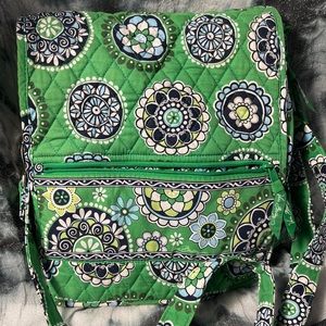 Vera Bradley Quilted Cupcakes Green Pattern Crossbody Purse Flap Closure